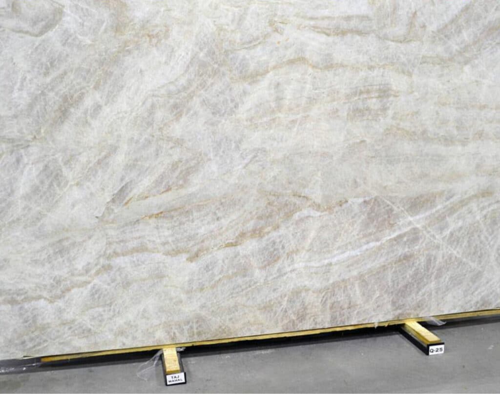 taj mahal leathered quartzite countertop slab