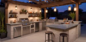 Outdoor Kitchen Countertops in Michigan What Survives the Winter