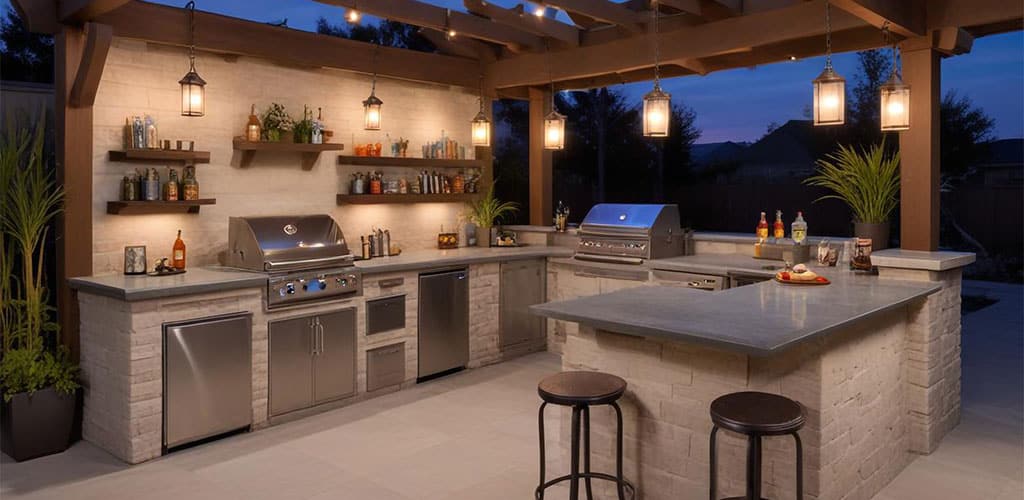 Outdoor Kitchen Countertops in Michigan What Survives the Winter